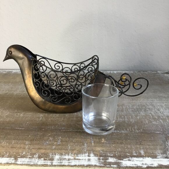 Metal bird and scroll candle holder tea light classic decor - Picture 6 of 8